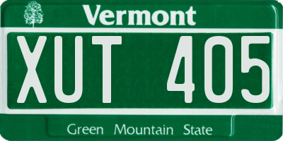 VT license plate XUT405