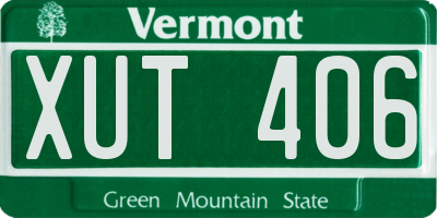 VT license plate XUT406
