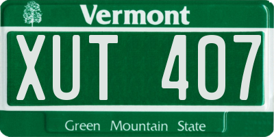 VT license plate XUT407