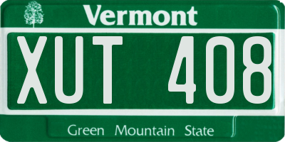 VT license plate XUT408