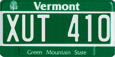 VT license plate XUT410