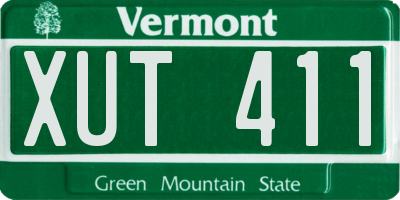 VT license plate XUT411