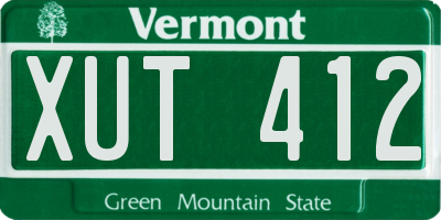 VT license plate XUT412