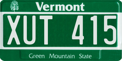 VT license plate XUT415