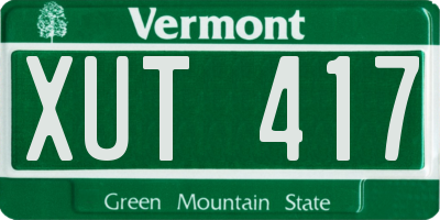 VT license plate XUT417