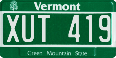 VT license plate XUT419
