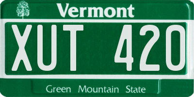 VT license plate XUT420