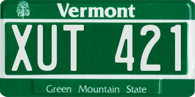 VT license plate XUT421