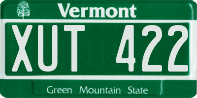 VT license plate XUT422