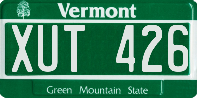 VT license plate XUT426