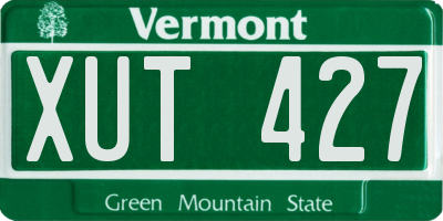 VT license plate XUT427