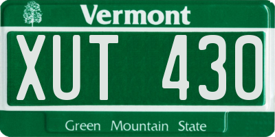 VT license plate XUT430
