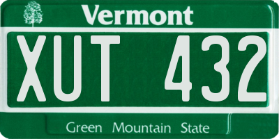 VT license plate XUT432