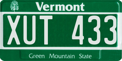 VT license plate XUT433