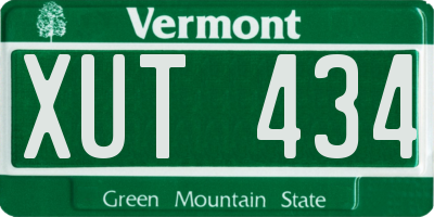 VT license plate XUT434