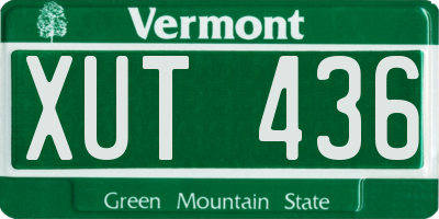 VT license plate XUT436