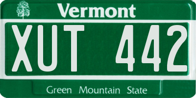 VT license plate XUT442