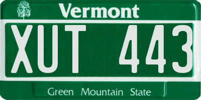 VT license plate XUT443