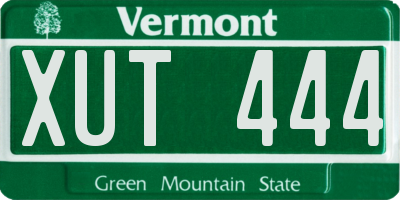 VT license plate XUT444