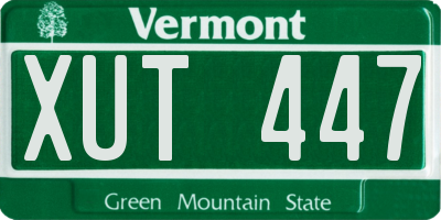 VT license plate XUT447