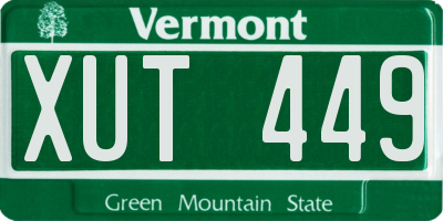 VT license plate XUT449