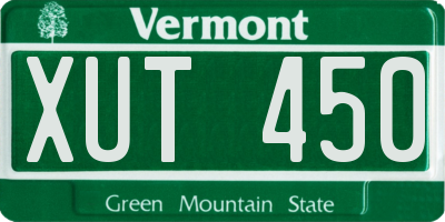 VT license plate XUT450