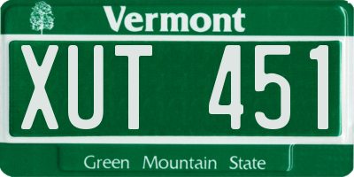 VT license plate XUT451