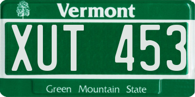 VT license plate XUT453