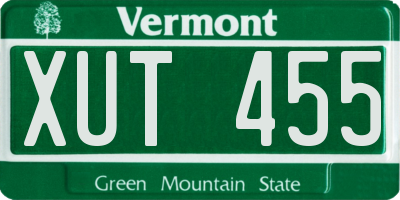 VT license plate XUT455