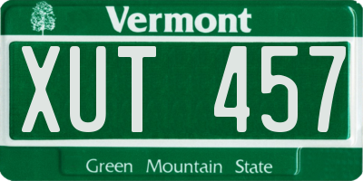VT license plate XUT457