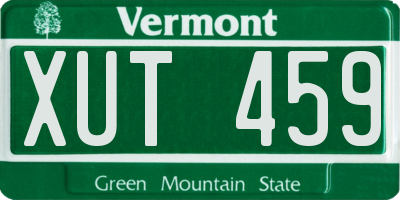 VT license plate XUT459