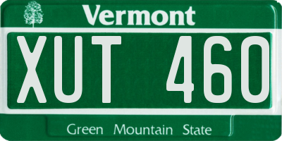 VT license plate XUT460