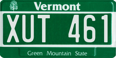 VT license plate XUT461