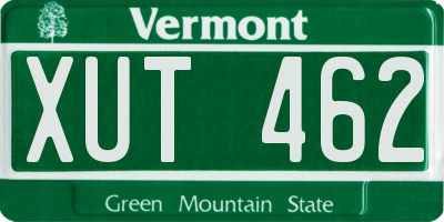 VT license plate XUT462