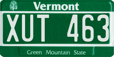 VT license plate XUT463