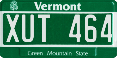 VT license plate XUT464