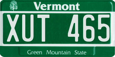 VT license plate XUT465