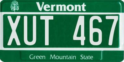 VT license plate XUT467
