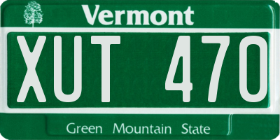 VT license plate XUT470