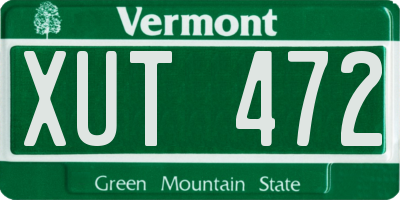VT license plate XUT472