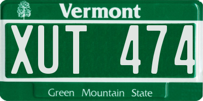 VT license plate XUT474