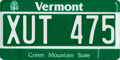 VT license plate XUT475