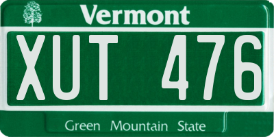 VT license plate XUT476