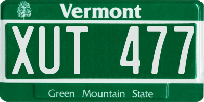 VT license plate XUT477