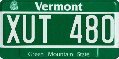 VT license plate XUT480