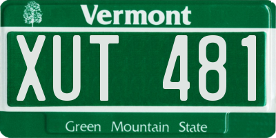 VT license plate XUT481