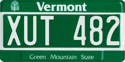 VT license plate XUT482