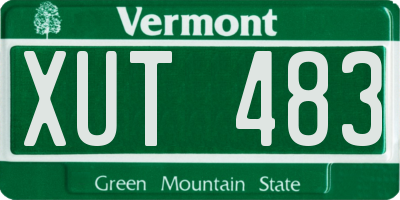 VT license plate XUT483