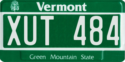 VT license plate XUT484