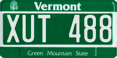 VT license plate XUT488